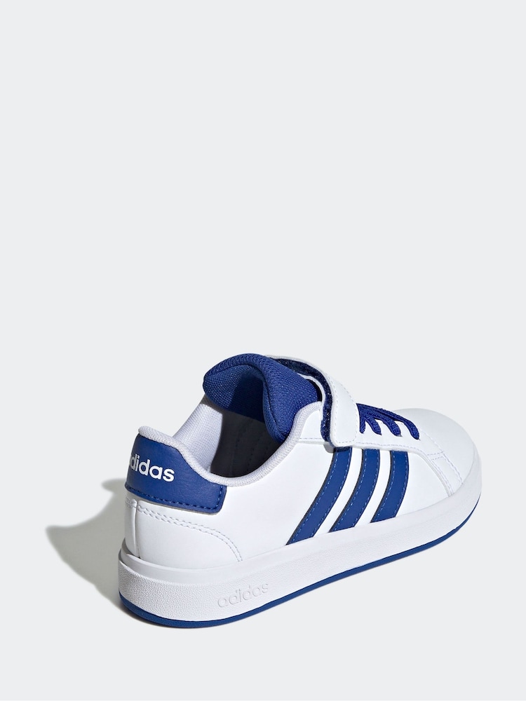 adidas White/Blue Grand Court 2.0 El C Trainers - Image 9 of 9