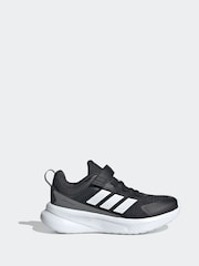 adidas Black/White Fortarun 4.0 Hook and Loop Kids Trainers - Image 1 of 9