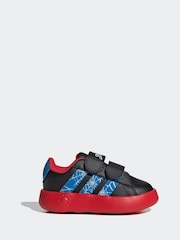 adidas Black Grand Court Spider-Man Print Trainers - Image 1 of 9