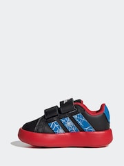 adidas Black Grand Court Spider-Man Print Trainers - Image 2 of 9