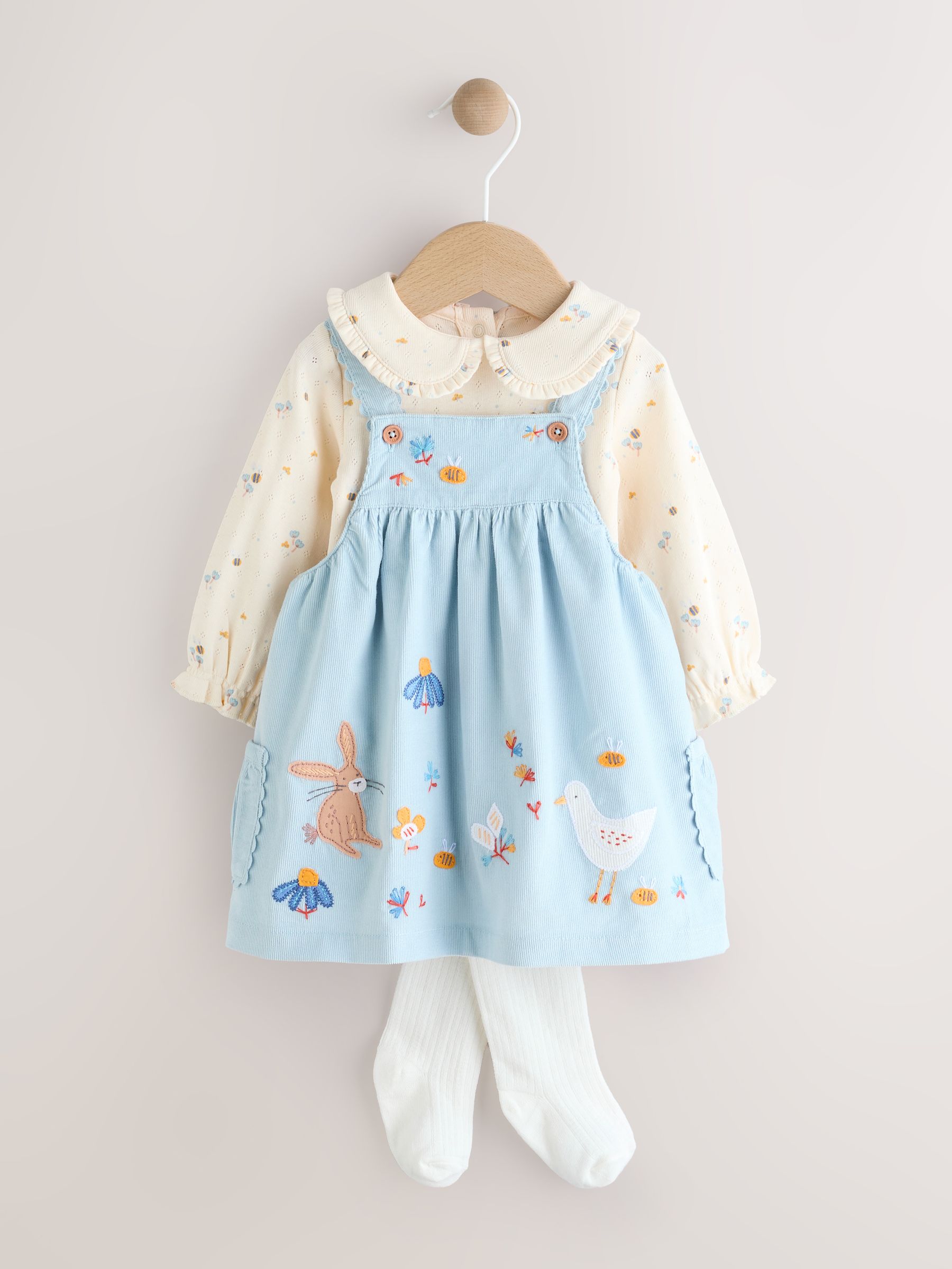 Cherubs Pink Pinafore, Long Sleeve Top, Handbag and Headband In Stock Now