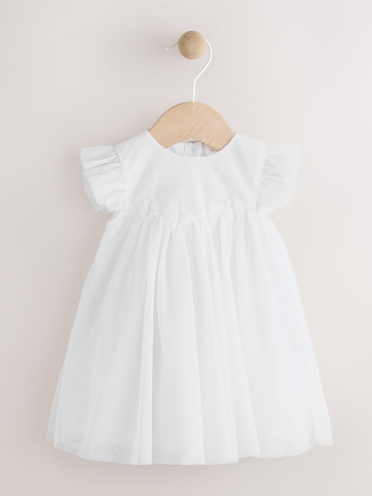 White Mesh Baby Dress (0mths-2yrs) - Image 1 of 6