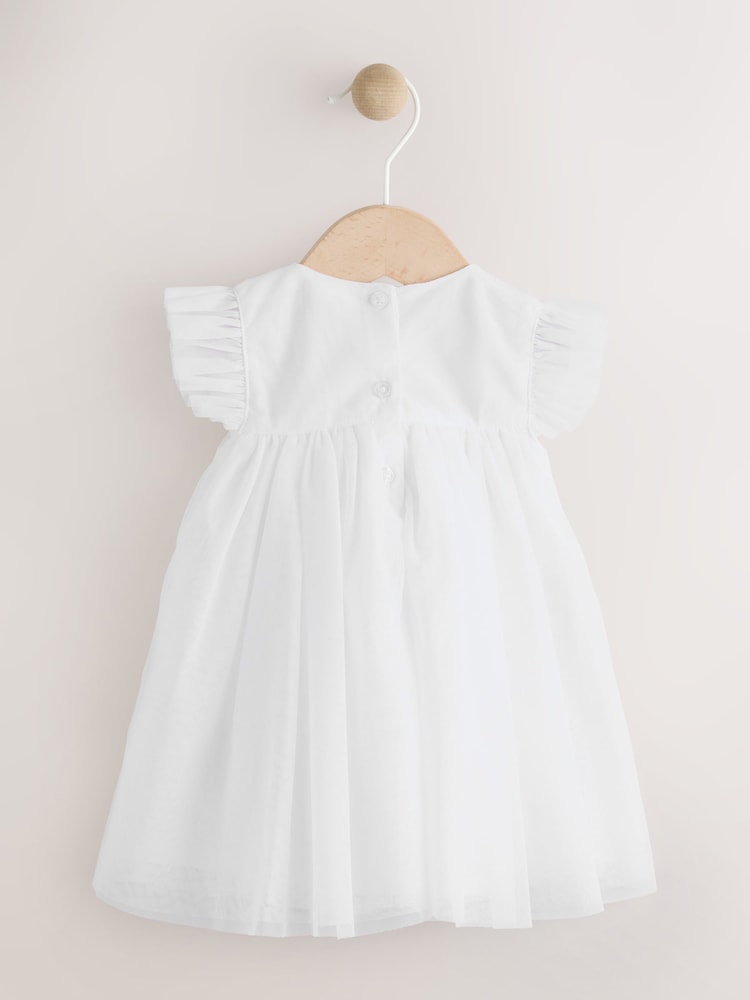 Weiß - Baby-Kleid aus Mesh-Material (0 Monate bis 2 Jahre) - Bild 2 von 6 Weiß - Baby-Kleid aus Mesh-Material (0 Monate bis 2 Jahre) - Bild 2 von 6
