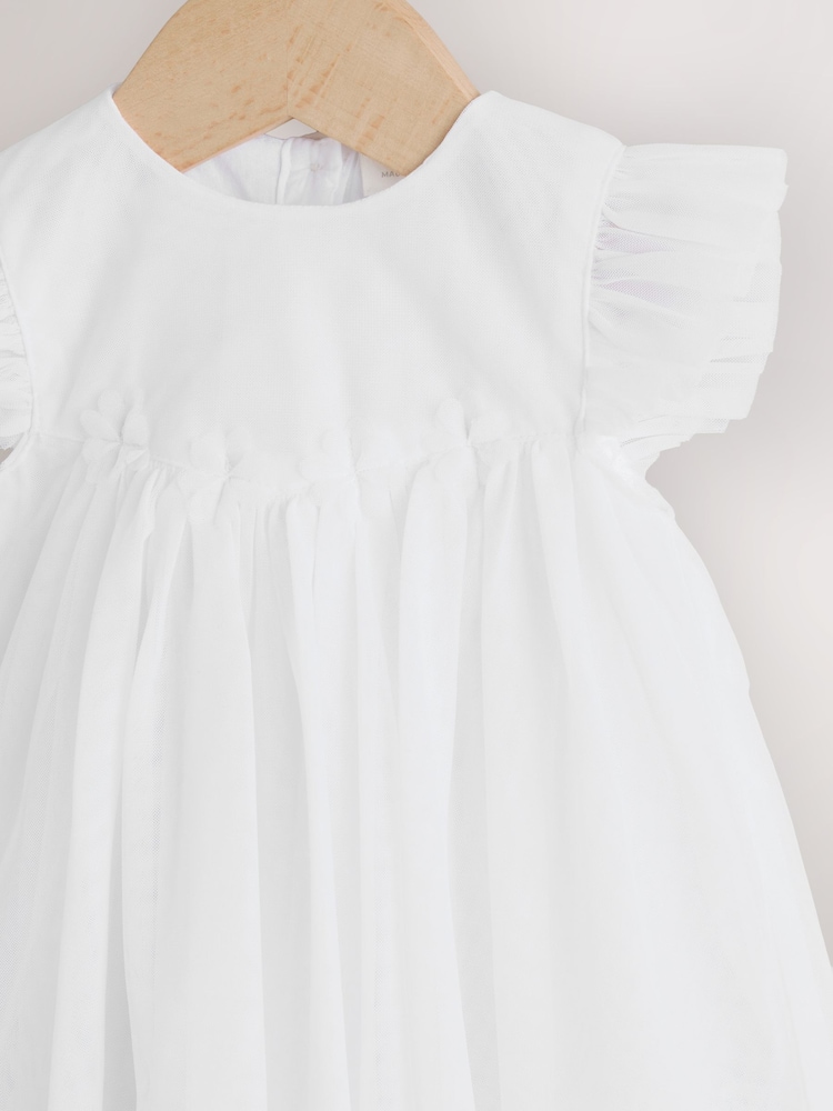 White Mesh Baby Dress (0mths-2yrs) - Image 3 of 6
