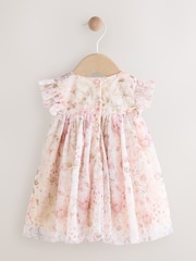 Pink Floral Mesh Baby Dress (0mths-2yrs) - Image 2 of 7