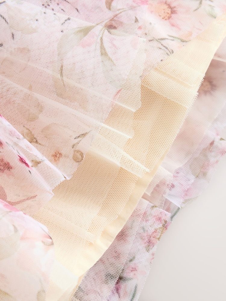 Pink Floral Mesh Baby Dress (0mths-2yrs) - Image 6 of 7