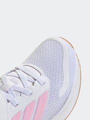 adidas White/Pink Runfalcon 5 Elastic Lace Running Kids Trainers - Image 8 of 9