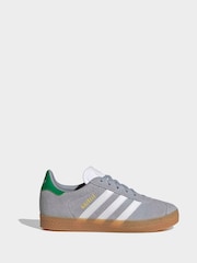 adidas Originals Grey Gazelle Lace Kids Trainers - Image 1 of 10