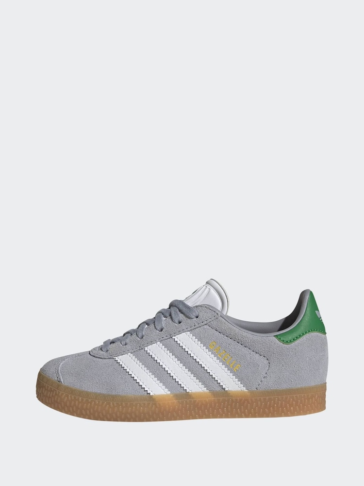 adidas Originals Grey Gazelle Lace Kids Trainers - Image 10 of 10