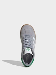 adidas Originals Grey Gazelle Lace Kids Trainers - Image 5 of 10