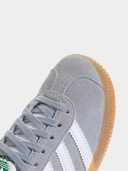 adidas Originals Grey Gazelle Lace Kids Trainers - Image 7 of 10