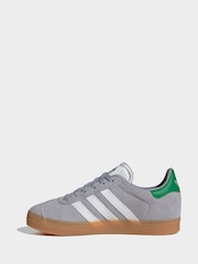 adidas Originals Grey Gazelle Lace Kids Trainers - Image 8 of 10