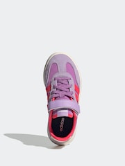 adidas Lilac/Orange Barreda Decode Elastic Lace Kids Trainers - Image 6 of 9