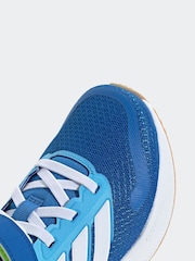 adidas Blue/Lime Runfalcon 5 Elastic Lace Running Kids Trainers - Image 2 of 9