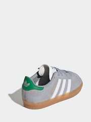 adidas Originals Grey Gazelle Comfort Closure Elastic Laces Infant Trainers - Image 4 of 9