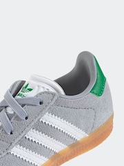 adidas Originals Grey Gazelle Comfort Closure Elastic Laces Infant Trainers - Image 8 of 9