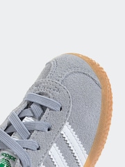 adidas Originals Grey Gazelle Comfort Closure Elastic Laces Infant Trainers - Image 9 of 9