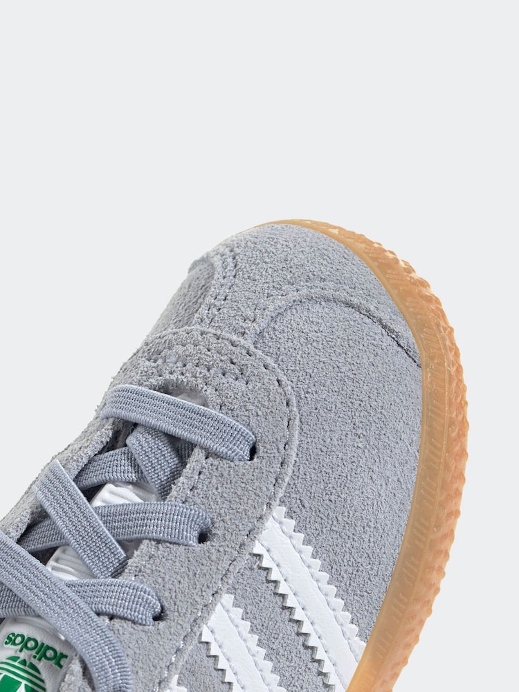 adidas Originals Grey Gazelle Comfort Closure Elastic Laces Infant Trainers - Image 9 of 9