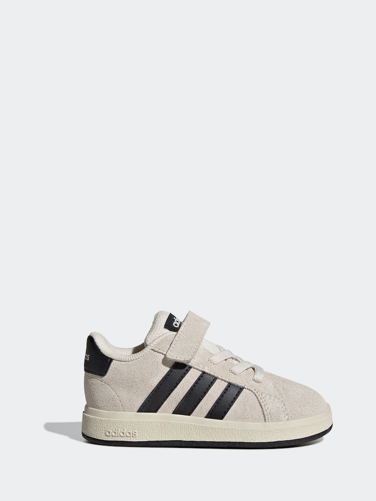 adidas Ash Grey Grand Court 2.0 Elastic Lace Infant Trainers - Image 1 of 9 adidas Ash Grey Grand Court 2.0 Elastic Lace Infant Trainers - Image 1 of 9