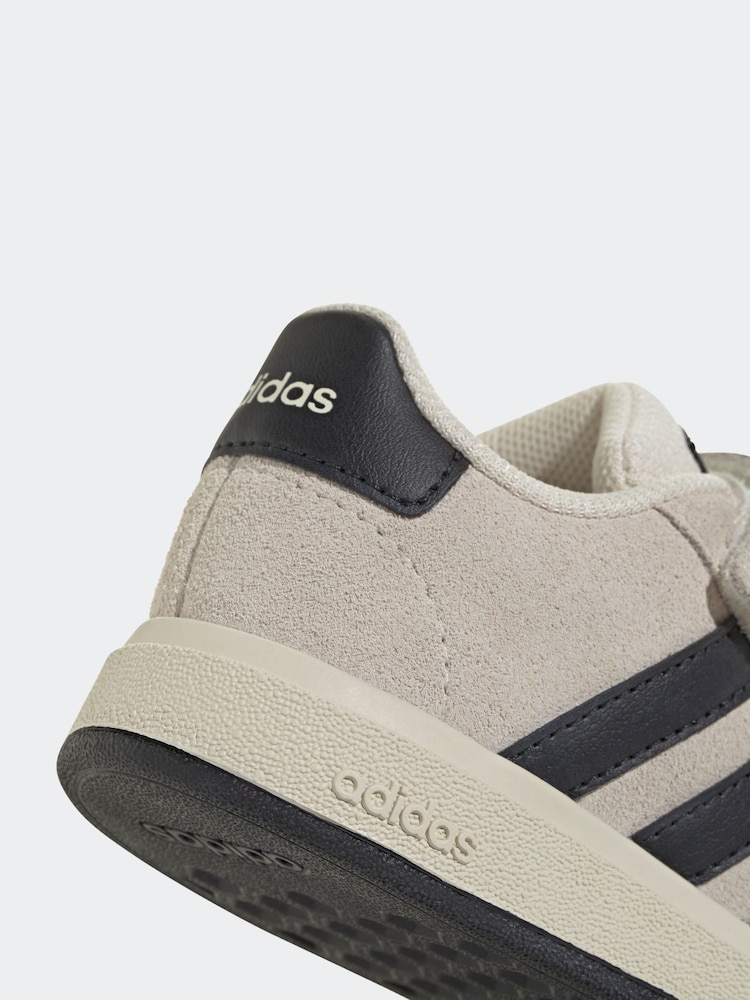 adidas Ash Grey Grand Court 2.0 Elastic Lace Infant Trainers - Image 9 of 9 adidas Ash Grey Grand Court 2.0 Elastic Lace Infant Trainers - Image 9 of 9