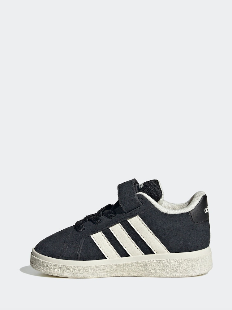 adidas Black Grand Court 2.0 Elastic Lace Infant Trainers - Image 2 of 9 adidas Black Grand Court 2.0 Elastic Lace Infant Trainers - Image 2 of 9