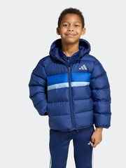 adidas Blue Synthetic Down Little Kids Jacket - Image 1 of 6