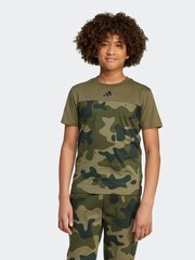 adidas Green Essentials Camo Cotton T-Shirt Kids - Image 1 of 6