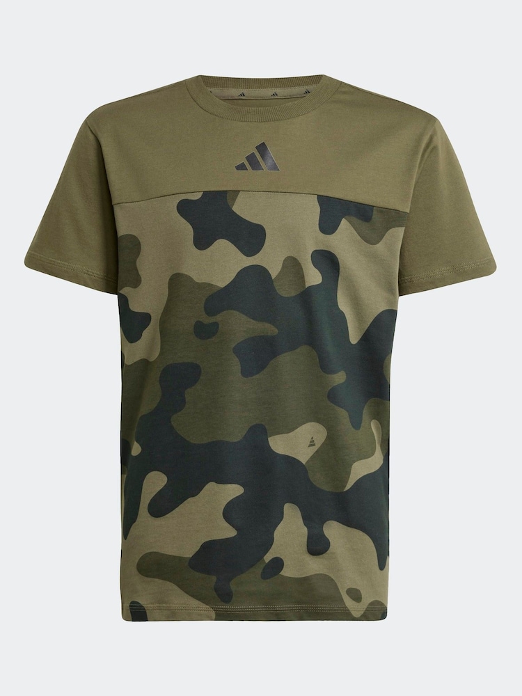 adidas Green Essentials Camo Cotton T-Shirt Kids - Image 6 of 6