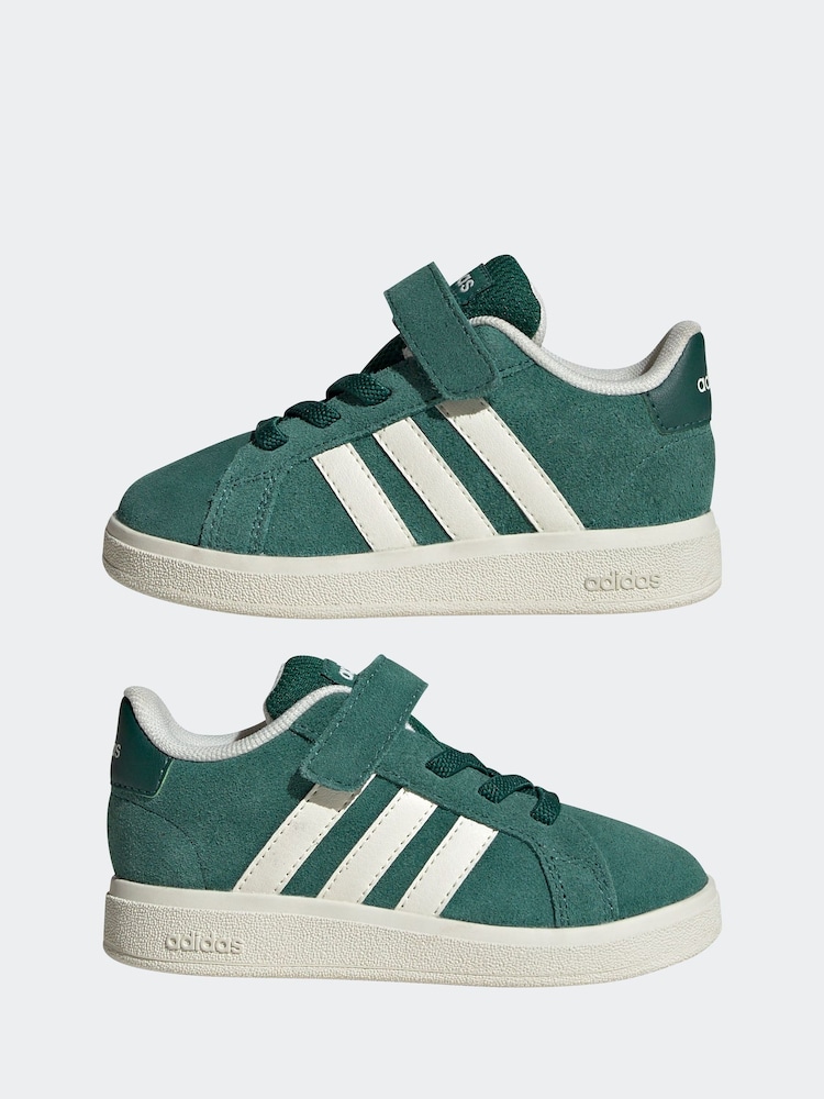 Buy adidas Green Grand Court 2.0 Elastic Lace Infant Trainers from Next USA