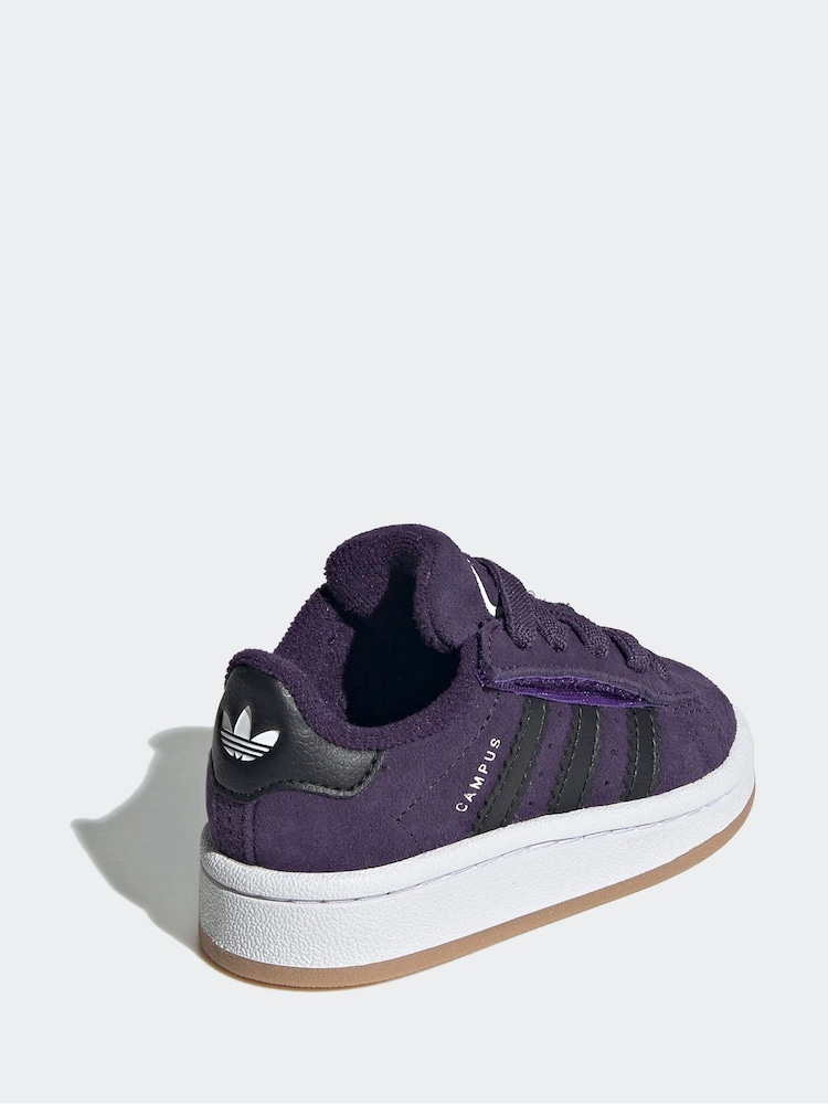 adidas Originals Purple Campus 00s Comfort Closure Elastic Lace Infant Trainers - Image 2 of 11