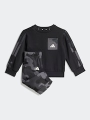 adidas Black Essentials Camo Fleece Sweat top & jogger set Set Infant Kids - Image 1 of 7