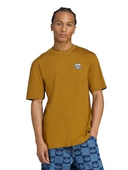 adidas Originals Brown Loose Wabash T-Shirt - Image 1 of 6