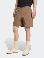 adidas Originals Brown Premium Essentials Utility Cargo Shorts - Image 1 of 6