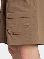 adidas Originals Brown Premium Essentials Utility Cargo Shorts - Image 4 of 6