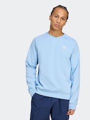 adidas Originals Blue Trefoil Essentials Crew Sweatshirt - Image 1 of 5