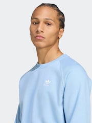 adidas Originals Blue Trefoil Essentials Crew Sweatshirt - Image 4 of 5