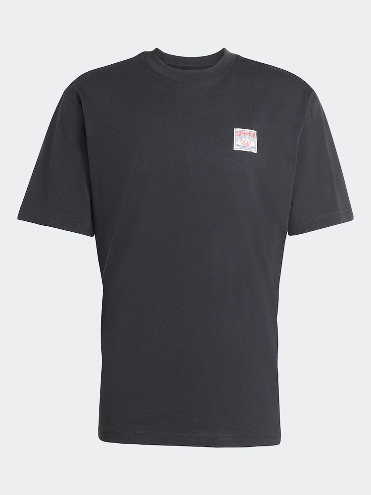 adidas Originals Black Loose Wabash T-Shirt - Image 6 of 6