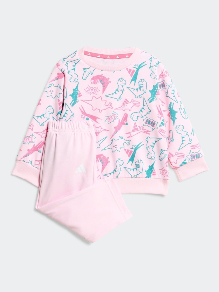 adidas Pink Essentials Adiraptor French Terry Jogger Set Infant Kids - Image 1 of 7
