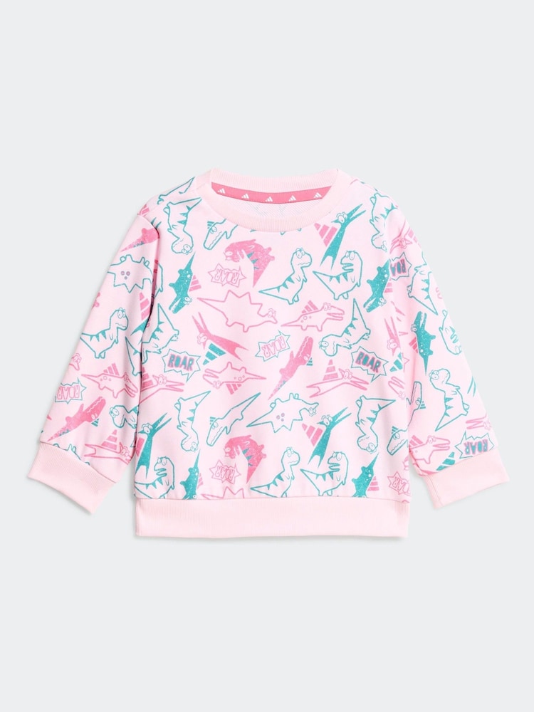 adidas Pink Essentials Adiraptor French Terry Jogger Set Infant Kids - Image 2 of 7