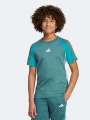 adidas Green Seasonal Essentials Colorblock T-Shirt Kids - Image 1 of 5