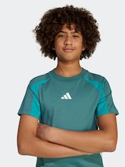 adidas Green Seasonal Essentials Colorblock T-Shirt Kids - Image 4 of 5