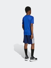 adidas Blue Train Essentials 3-Stripes T-Shirt & Shorts Kids - Image 2 of 8