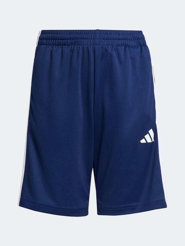 adidas Blue Train Essentials 3-Stripes T-Shirt & Shorts Kids - Image 8 of 8
