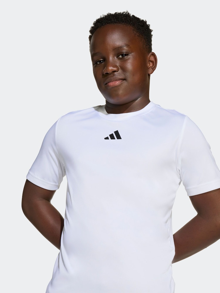 adidas White Train Essentials 3-Stripes T-Shirt Set Kids - Image 5 of 5