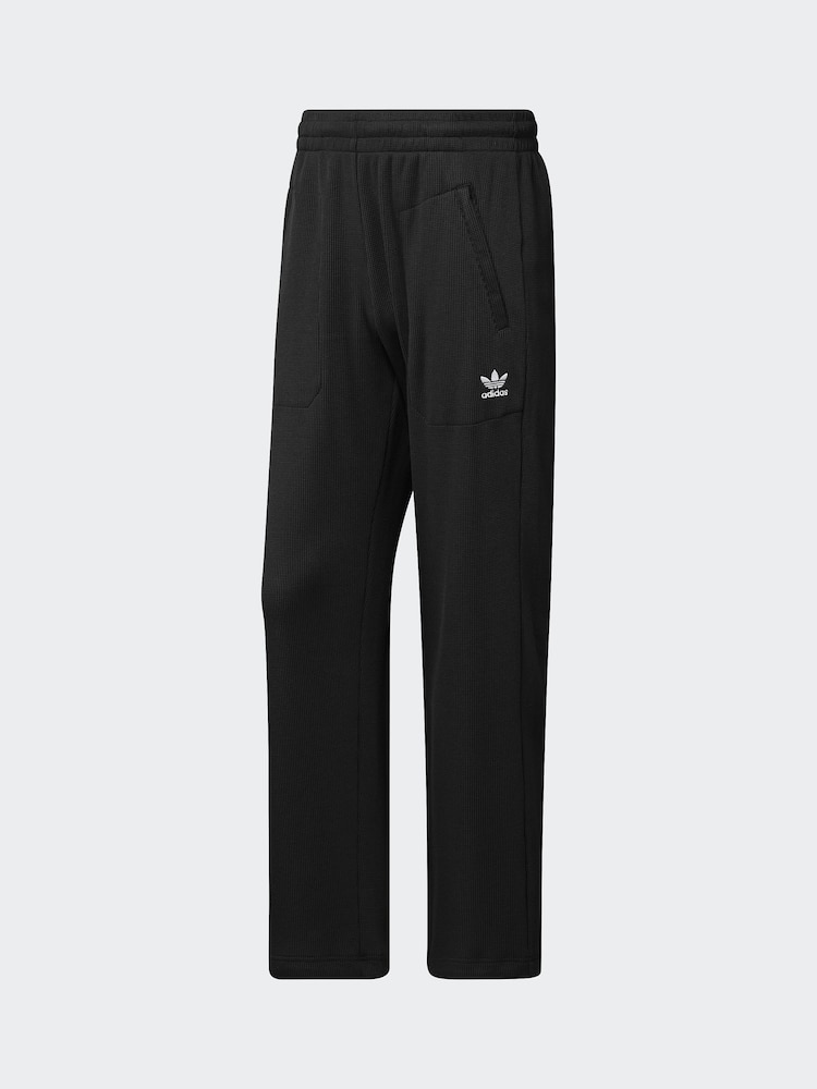 adidas Originals Black Trefoil Essentials Open Hem Tracksuit Bottoms - Image 1 of 2