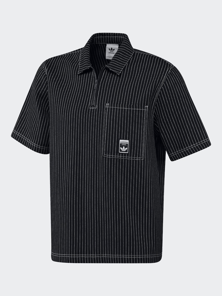 adidas Originals Black Loose Wabash Shirt - Image 1 of 2