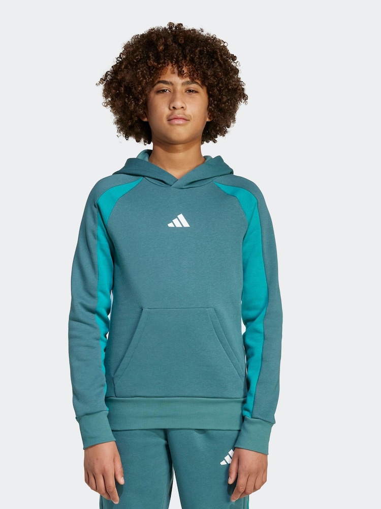adidas Green Essentials Colorblock Fleece Hoodie Kids - Image 1 of 5