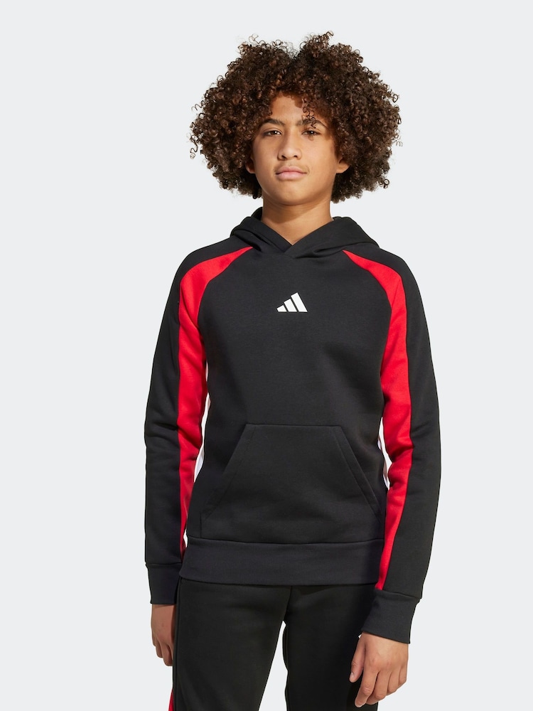 adidas Black Essentials Colorblock Fleece Hoodie Kids - Image 1 of 5