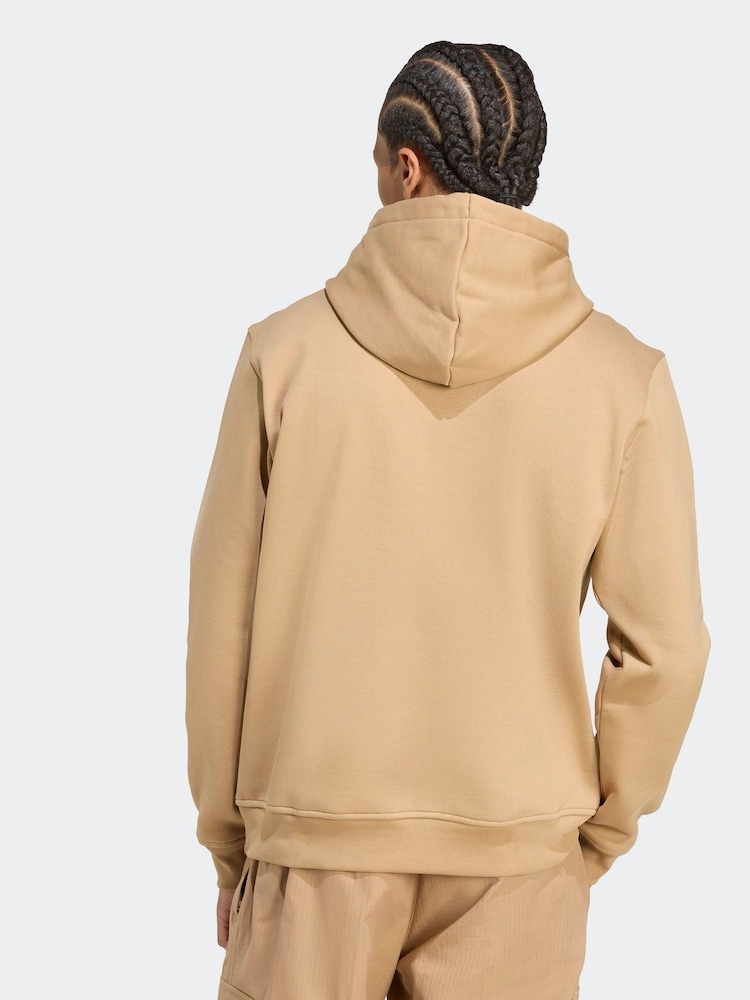 adidas Originals Brown Trefoil Essentials Hoodie - Image 2 of 6 adidas Originals Brown Trefoil Essentials Hoodie - Image 2 of 6