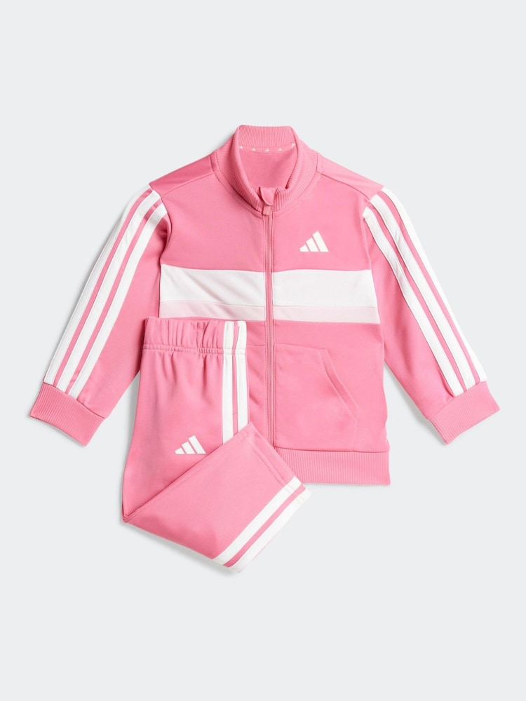 adidas Pink Essentials Tiberio 3-Stripes Tracksuit Infant Kids - Image 1 of 7